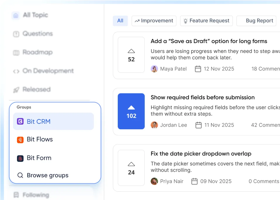 Groups or Departments